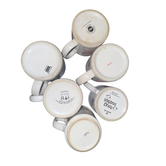 Set Of 6 Vintage Mug Mats Ceramic Mugs - Picture 2 of 2